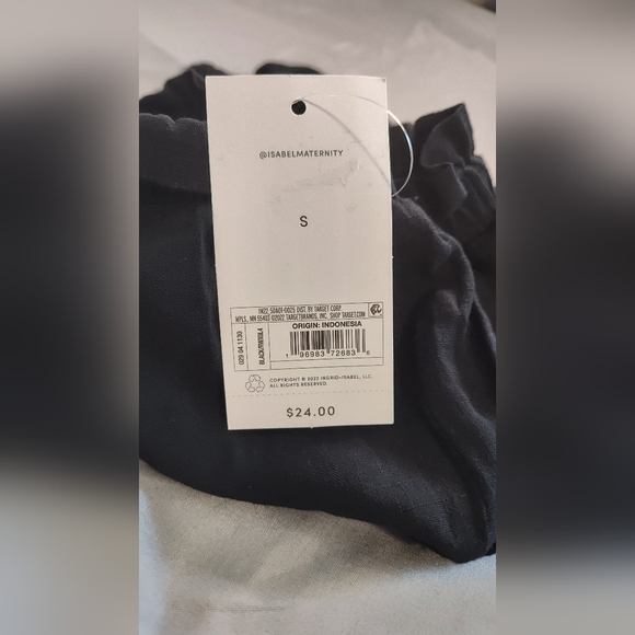 Women's Isabel Maternity Drapey Knit Maternity Shorts Black - Picture 7 of 7